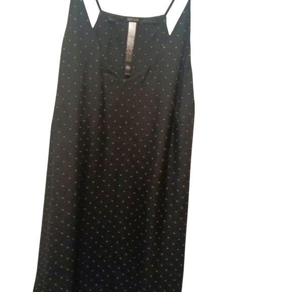 Kenzie women's black and white tiny polka dots tank top. (M) - Picture 3 of 6